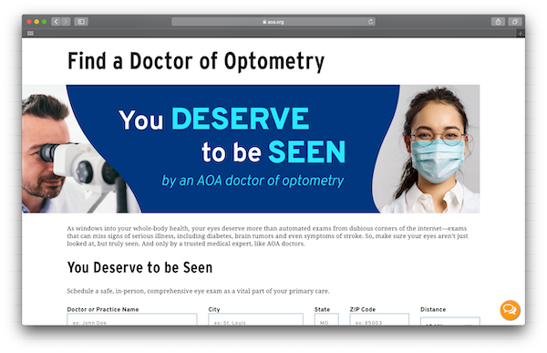 Find a Doctor of Optometry Project Image